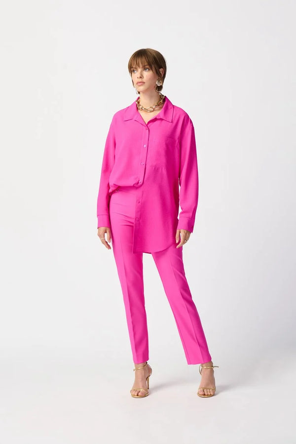 Joseph Ribkoff Lux Twill Slim-Fit Pull-On Pants 241231 Ultra Pink