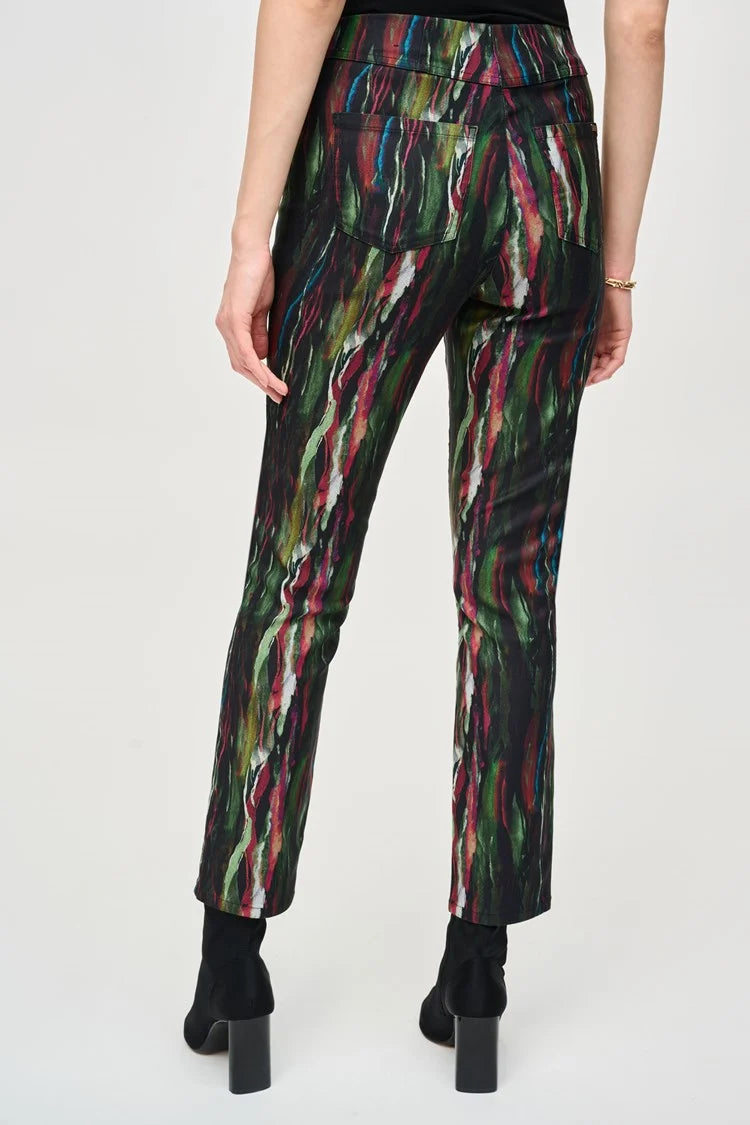 Joseph Ribkoff Abstract Print Classic Slim Pull-On Pants 243916 Multi