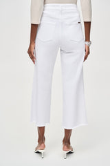 Joseph Ribkoff Culotte Jeans with Embellished Front Seam 251901 White