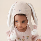 Elegant Baby Brown Bunny Aviator Knit Baby Hat