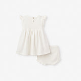 Elegant Baby Tea Party Flutter Sleeve Knit Baby Dress