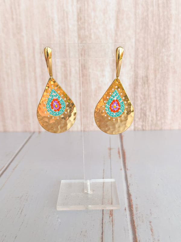 Pria Gotas Pink and Turquoise Earrings