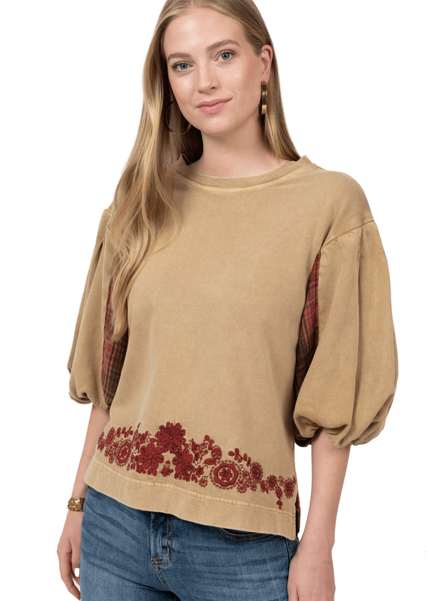 Ivy Jane Embroidered Saddle Top