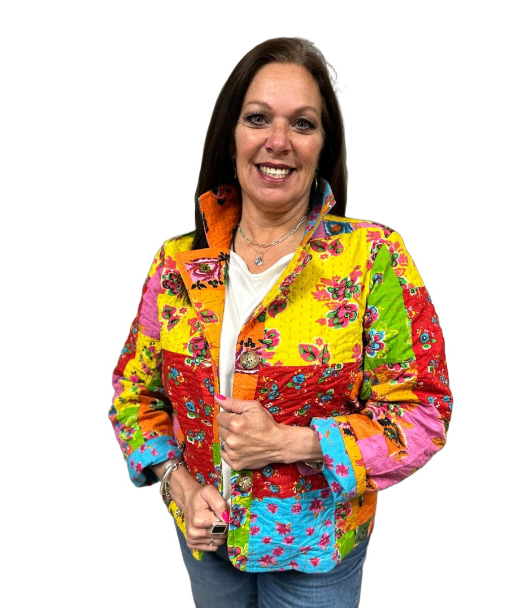 Ivy Jane Kantha Stich Patchwork Blazer-multi – Fashion House