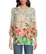 John Mark Novelty Floral Print Top-Multi