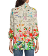 John Mark Novelty Floral Print Top-Multi