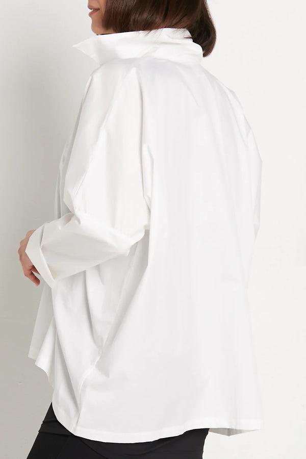 PLANET Cotton Tuck Polished Top-White