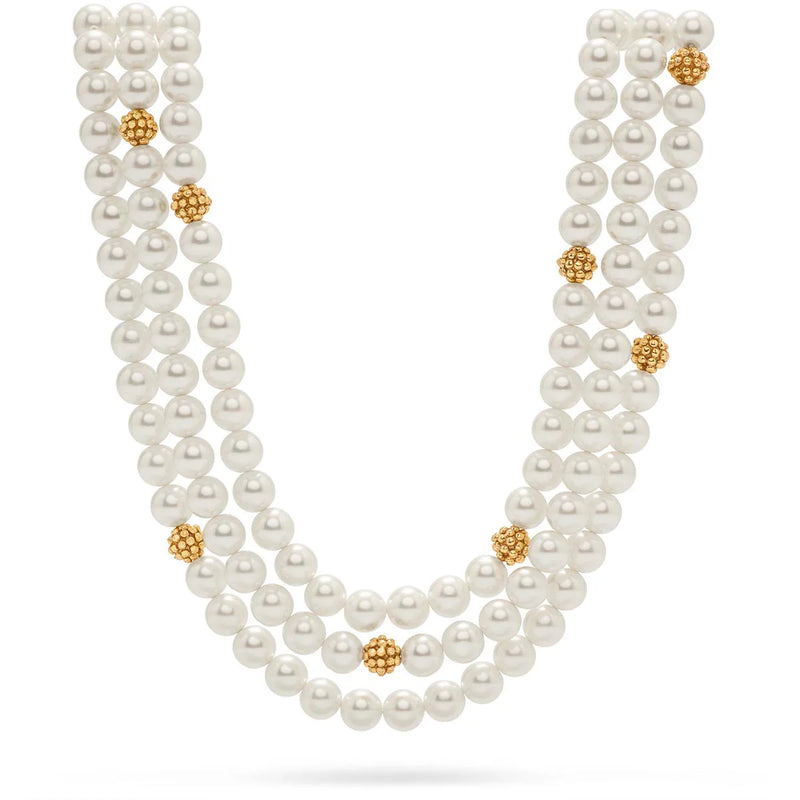 Capucine De Wulf Berry & Bead Triple Strand Necklace, 18+2'' - Pearl