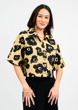 Ivy Jane Black Flower Khaki Jacket | Khaki