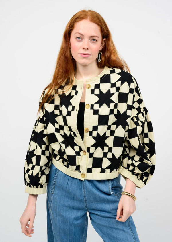 Ivy Jane Quilted Star Jacket | Black