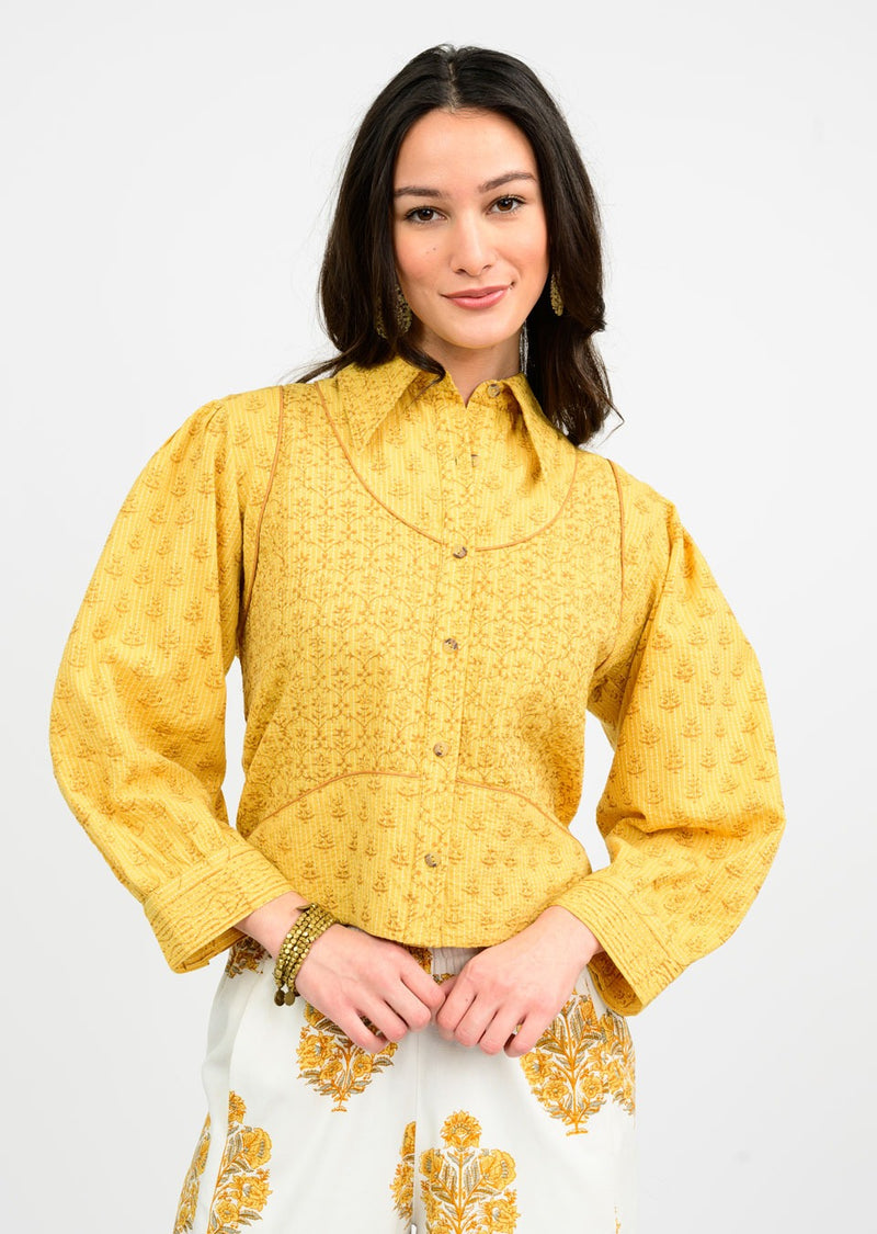 Ivy Jane Button Up Top | Gold