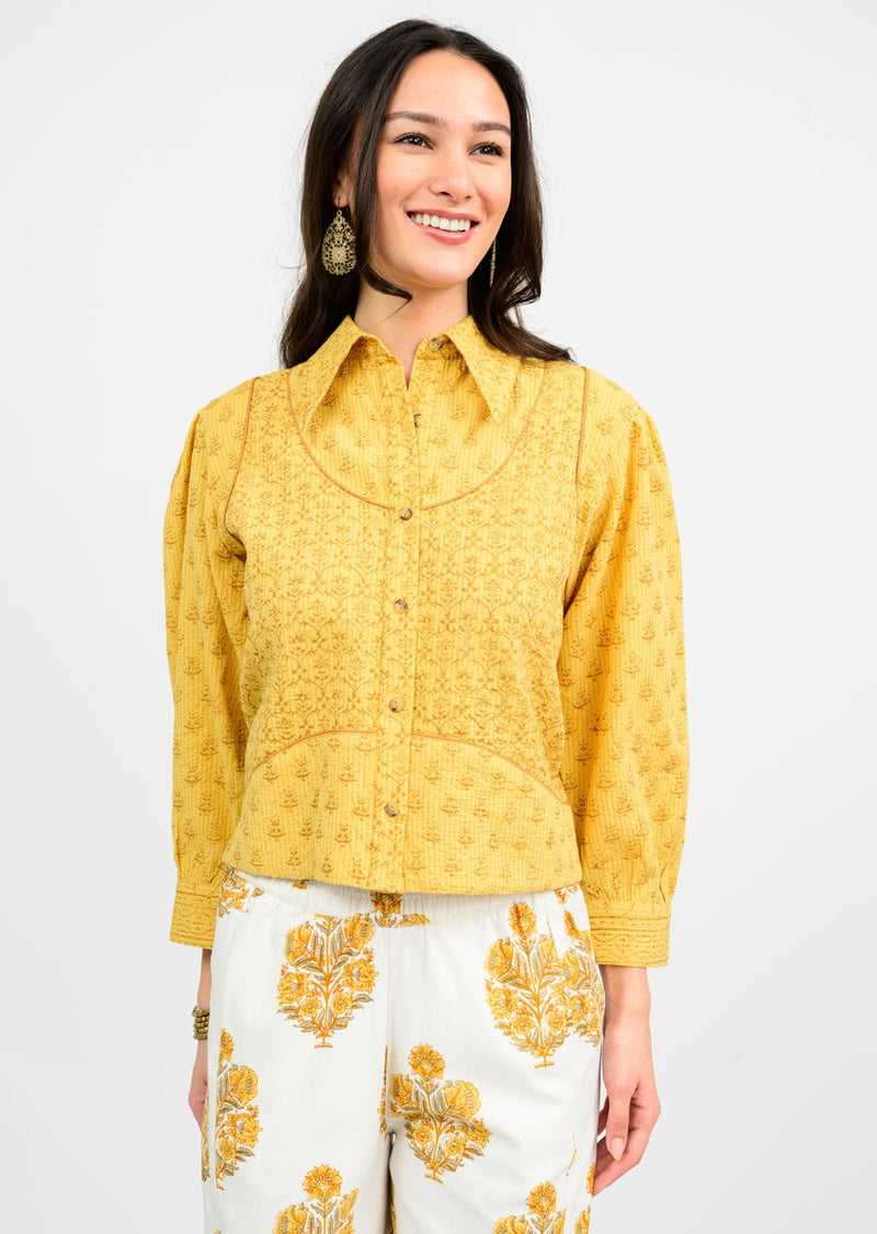 Ivy Jane Button Up Top | Gold
