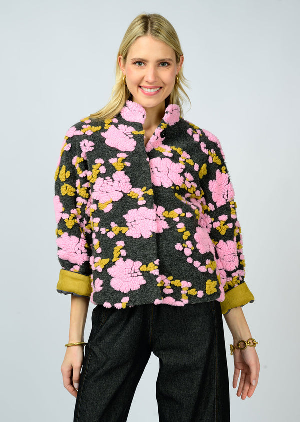 Ivy Jane Puff Floral Jacket | Charcoal