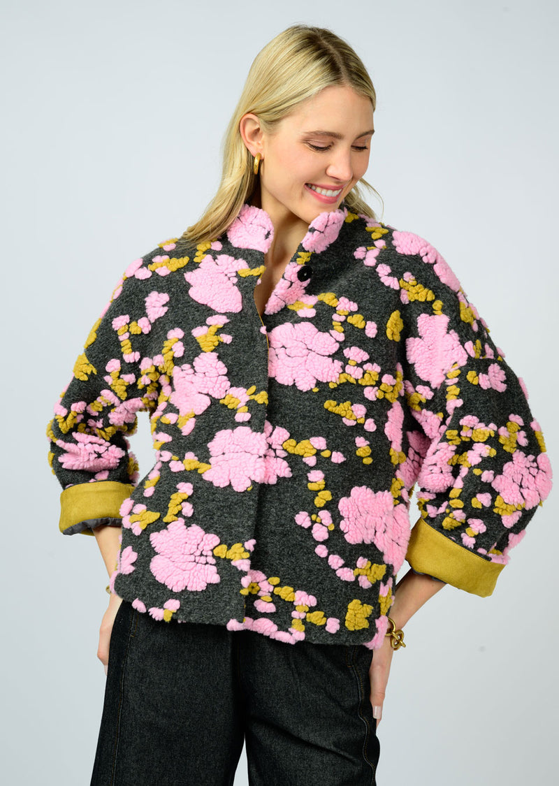 Ivy Jane Puff Floral Jacket | Charcoal
