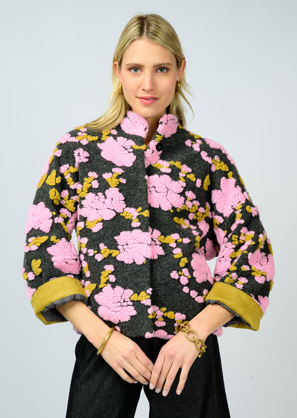 Ivy Jane Puff Floral Jacket | Charcoal