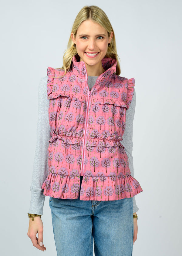 Ivy Jane Kantha Stitched Vest | Lilac