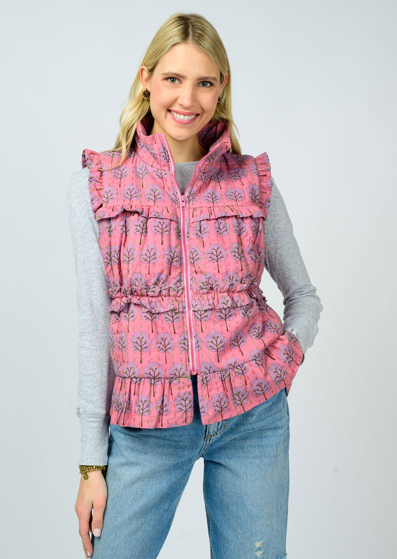 Ivy Jane Kantha Stitched Vest | Lilac