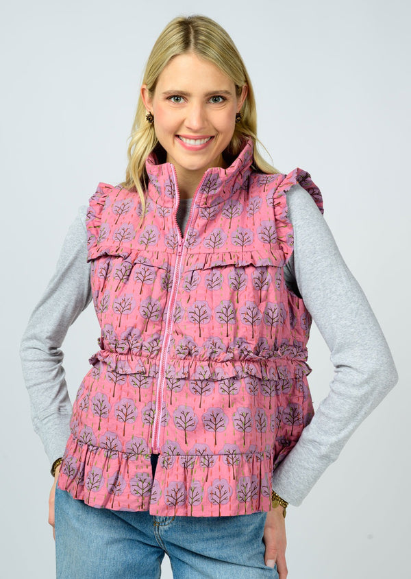 Ivy Jane Kantha Stitched Vest | Lilac