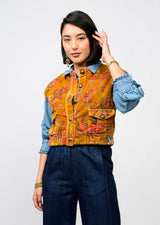 Ivy Jane Velveteen Vest | Gold