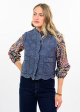 Ivy Jane Embroidered Scalloped Vest