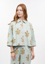 Ivy Jane Print Swing Jacket | Aqua