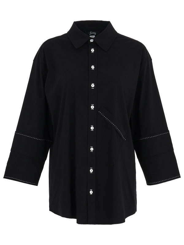 EverSassy Woven Blouse- Black