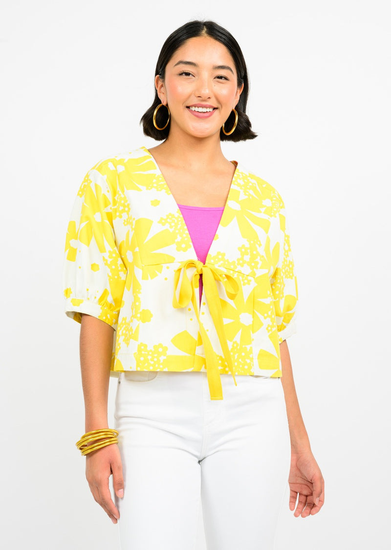 Ivy Jane Scattered Daisy Jacket | White/Yellow