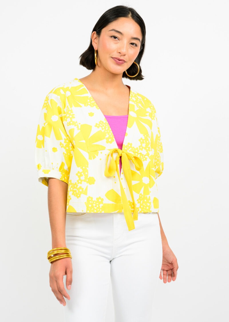 Ivy Jane Scattered Daisy Jacket | White/Yellow