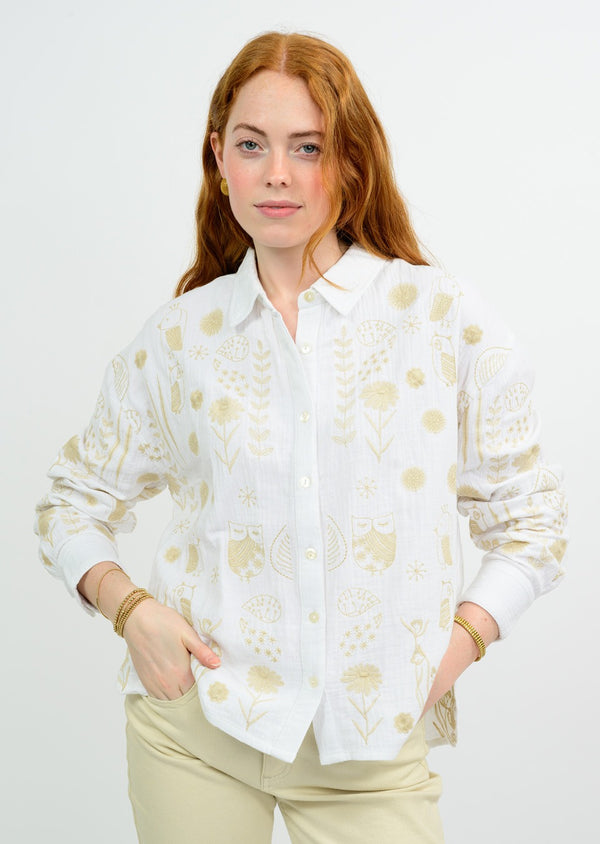 Ivy Jane Flock of Birds Shacket | White