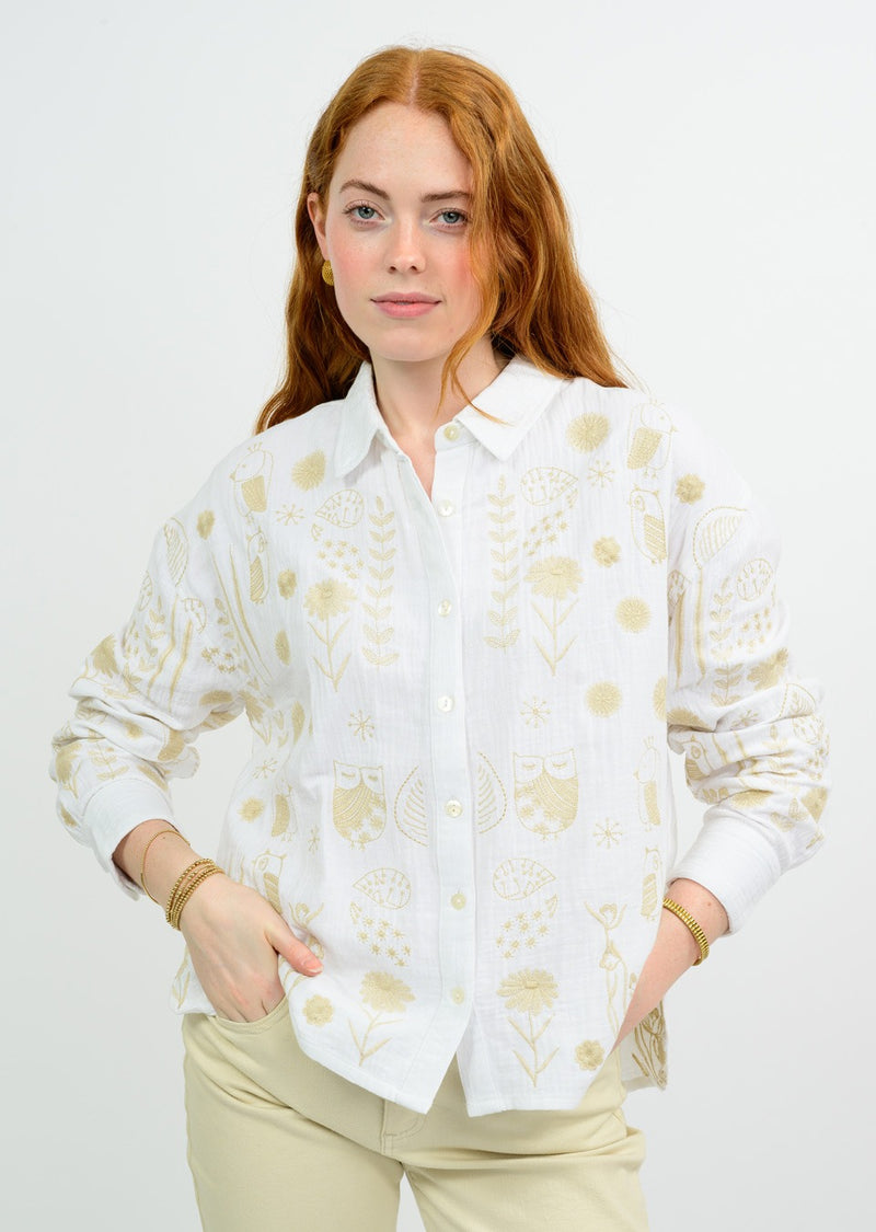 Ivy Jane Flock of Birds Shacket | White