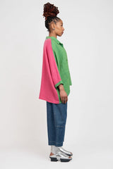 Alembika Tropical Oversized Color-Block Shirt
