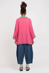 Alembika Tropical Oversized Color-Block Shirt