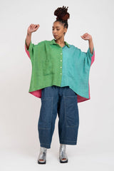 Alembika Tropical Oversized Color-Block Shirt