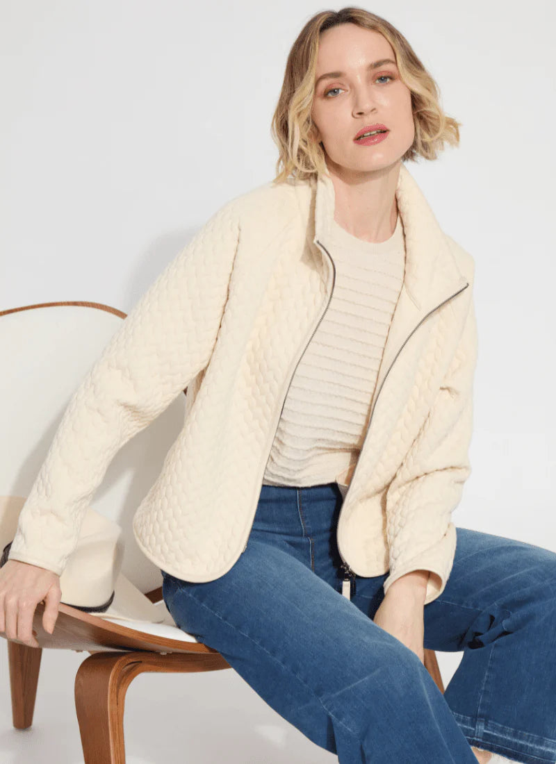 Lysse Sol Quilted Cable Jacket-Panna Cotta