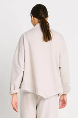 Planet Frech Terry Cropped Asymmetrical Jacket