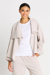 Planet Frech Terry Cropped Asymmetrical Jacket