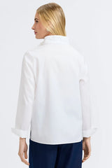 Foxcroft Tammy No Iron Stretch Long Sleeve Popover Shirt | White