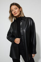 Joseph Ribkoff Leatherette Shirt 223917 Black