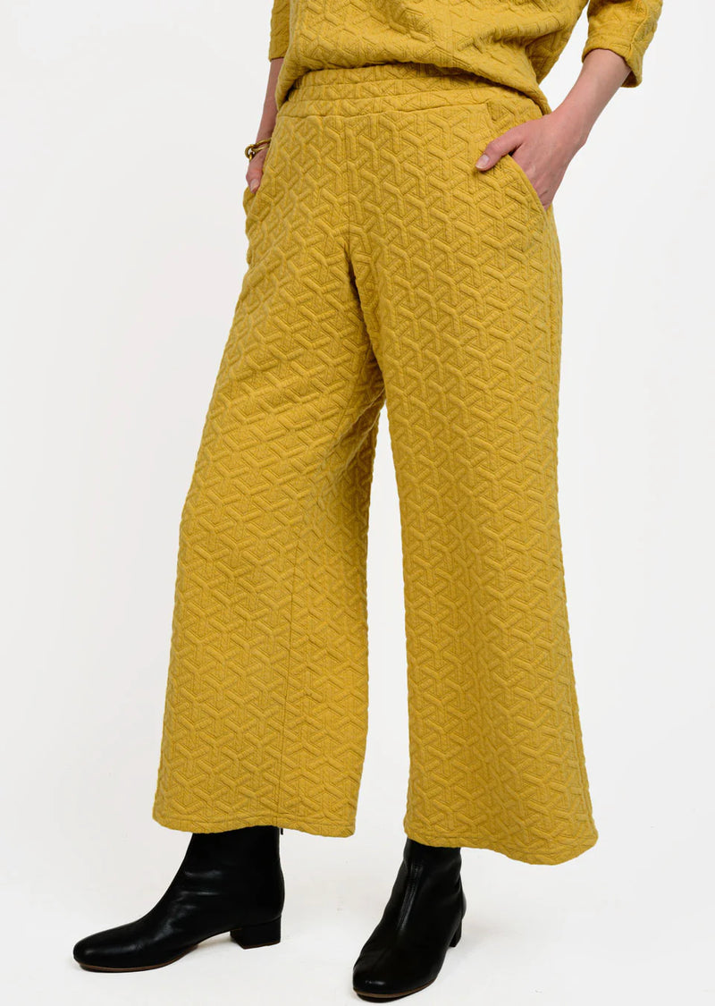 Ivy Jane Quilted Knit Pant-Mustard