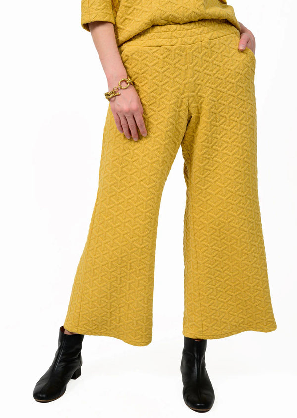 Ivy Jane Quilted Knit Pant-Mustard