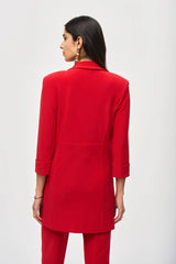 Joseph Ribkoff Knit Long Blazer 233304F24 Lipstick Red