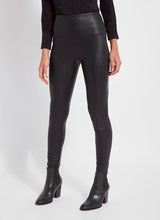 Lyssé Textured Leather Legging-Kohl Black