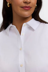 Foxcroft Dina Knit-Woven Sleeveless Layering Tank | White