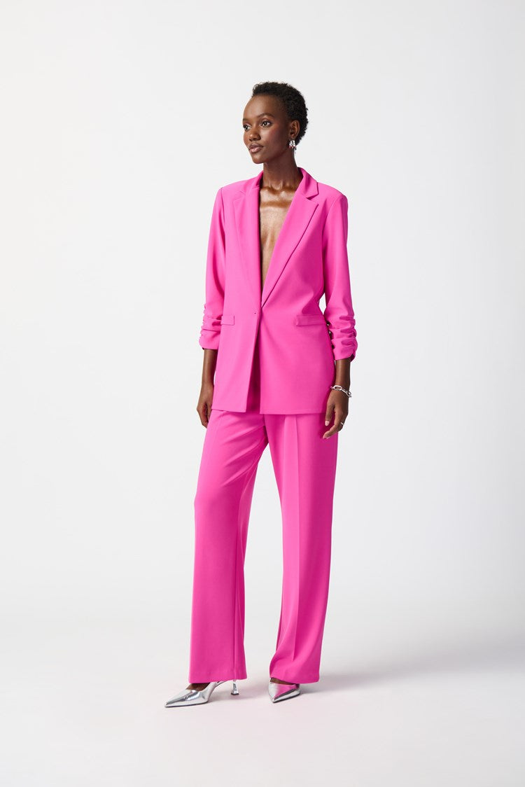 Joseph Ribkoff Silky Knit Blazer with Shirred Sleeves 241031 Ultra Pink