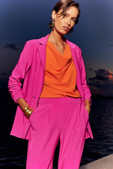 Joseph Ribkoff Silky Knit Blazer with Shirred Sleeves 241031 Ultra Pink