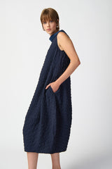 Joseph Ribkoff Textured Woven Sleeveless Cocoon Dress 241204 Midnight Blue
