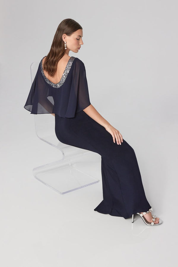 Joseph Ribkoff Layered Dress in Navy Cobalt or Pink - Runway Boutique