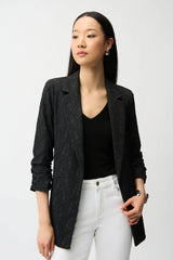 Joseph Ribkoff Woven Jacquard Texture Boxy Blazer 242034S26 Black
