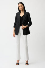 Joseph Ribkoff Woven Jacquard Texture Boxy Blazer 242034S26 Black