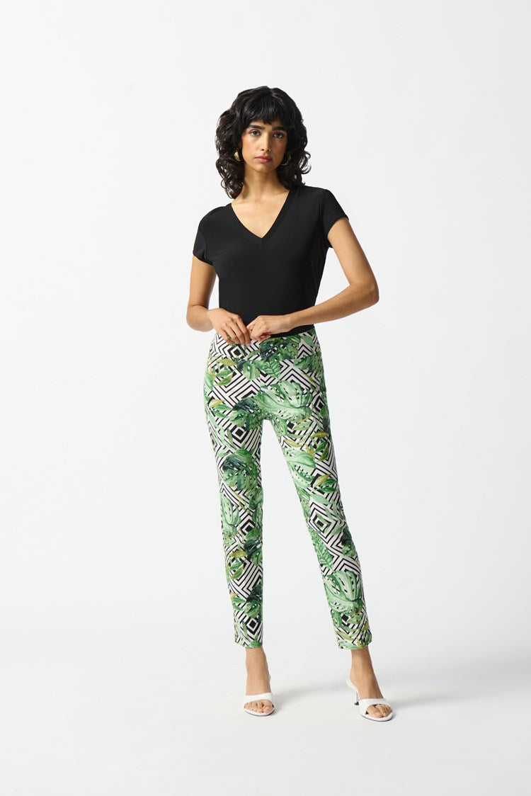 Joseph Ribkoff Millennium Printed Crop Pants 242223 Vanilla/Multi